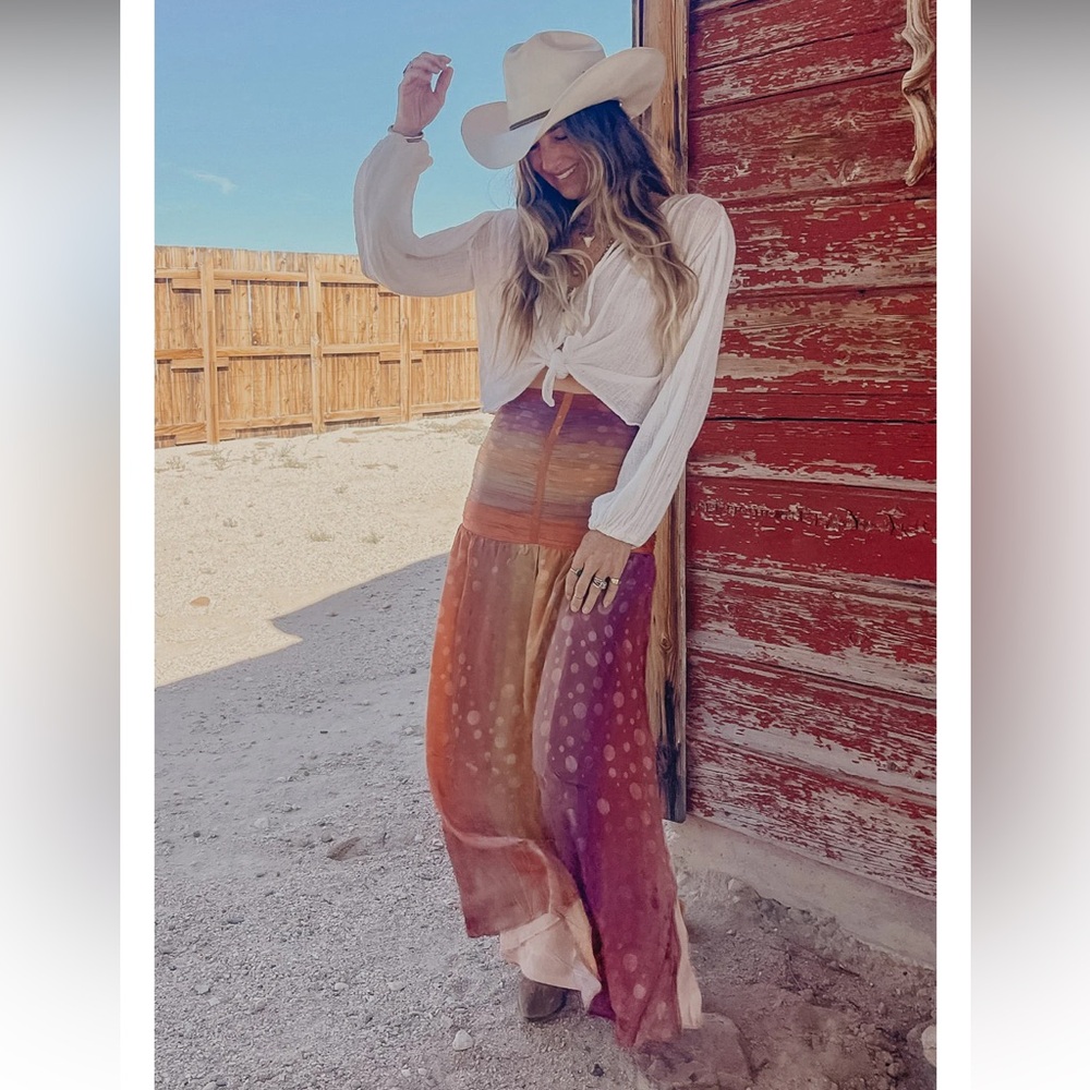 NWT Jen's‎ Pirate Booty Electric Saturn Maxi Skirt Sz XS